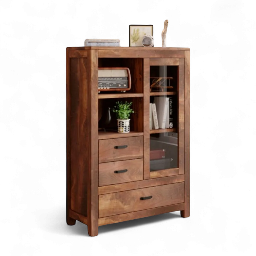 Masif Ceviz Ahşap Kitaplık YKT-02