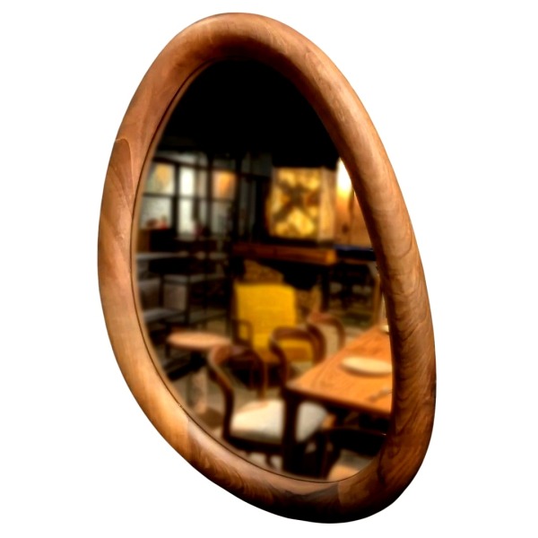 Meşe Ahşap Oval Epoksi Ayna BWM-04-5